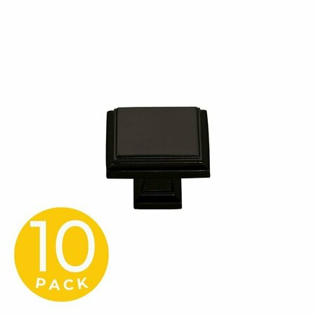 SAPPHIRE Accent Series Modern Square Black Cabinet Knob, 10pack SP-1071-K-BK-10